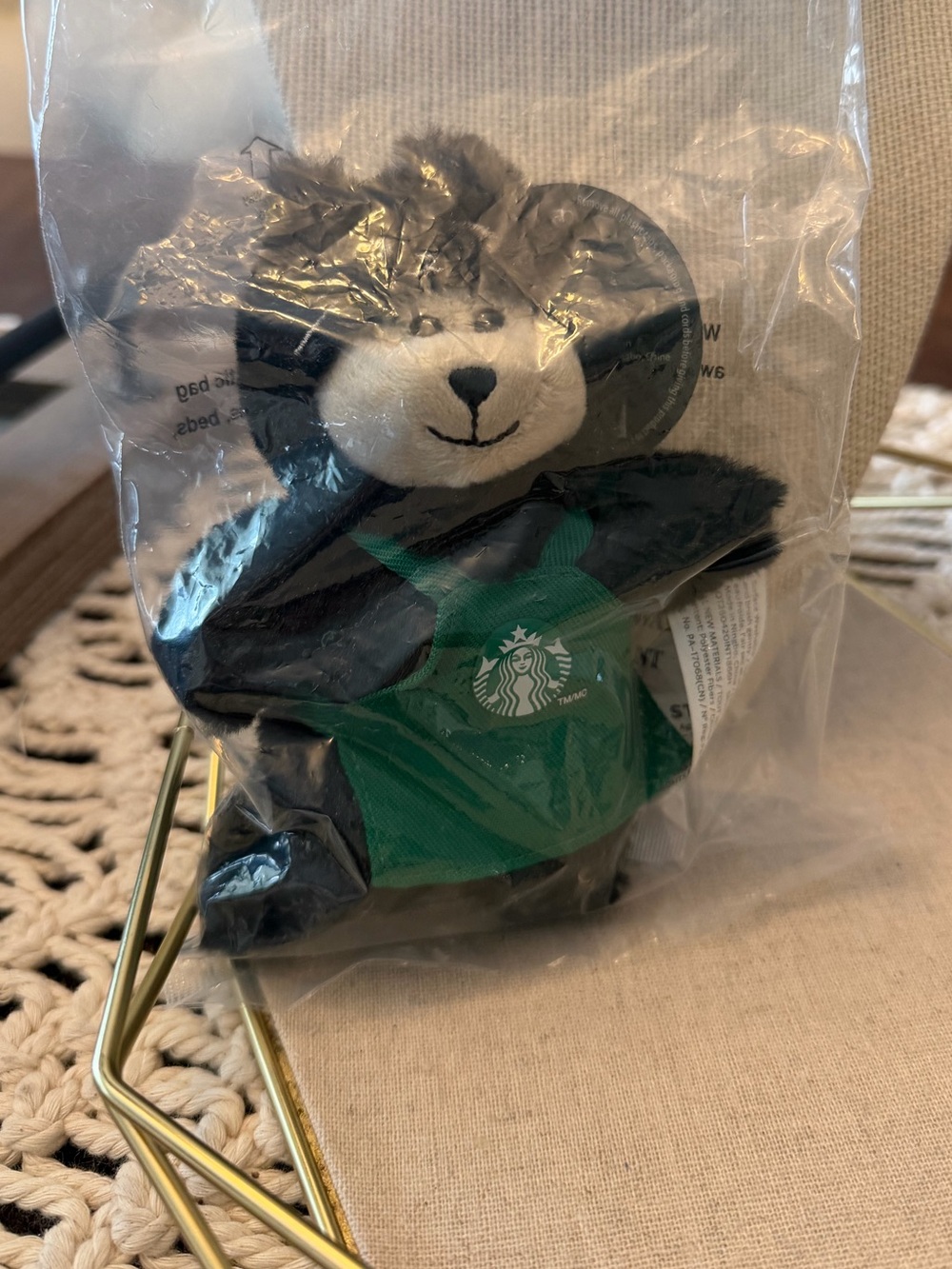 Starbucks Black Cat Bearista Plush Bag Charm - New, Sealed in Package